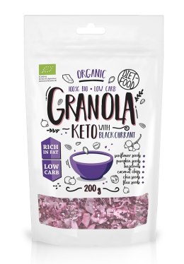 TERMIN 30/03/2026 GRANOLA CZARNA PORZECZKA KETO BIO 200 g - DIET-FOOD
