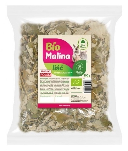 BIO MALINA LIŚĆ 100G DLA KRÓLIKÓW I GRYZONI NA TRAWIENIE