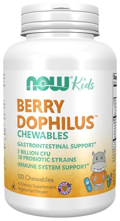 TERMIN 30/06/2026 NOW FOODS BerryDophilus Kids Chewables - 120 tabletek