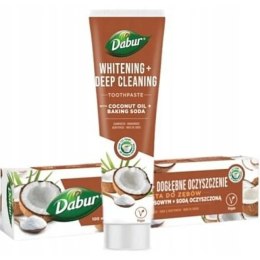 PASTA DO ZĘBÓW WYBIELAJĄCA Z OLEJEK KOKOSOWYM I SODĄ OCZYSZCZONĄ BEZ FLUORU 100 ml - DABUR