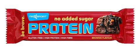 TERMIN 23/09/2026 BATON PROTEINOWY O SMAKU BROWNIE W MLECZNEJ CZEKOLADZIE BEZ DODATKU CUKRU BEZGLUTENOWY 40 g - MAXSPORT