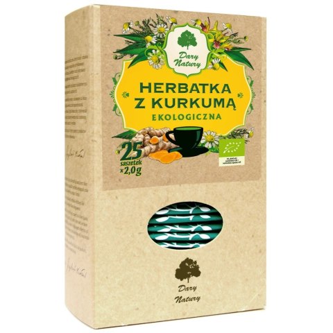 TERMIN 03/08/2026 HERBATKA Z KURKUMĄ BIO (25 x 2 g) - DARY NATURY