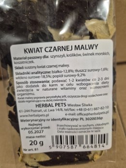 Herbal Pets Kwiat Dzikiej Malwy dla Królika - Naturalny Dodatek do Diety