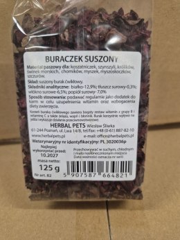 Herbal Pets Suszony Buraczek dla Królika - Naturalny Przysmak Warzywny