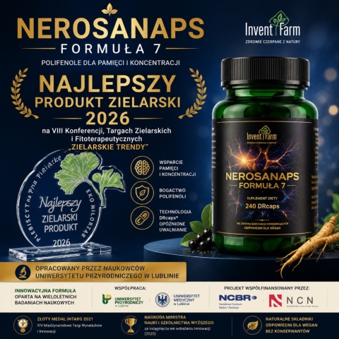 NEROSANAPS Formuła 7 mózg pamięć koncentracja 240 kaps polifenole premium