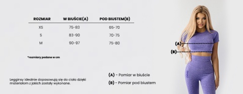 OstroVit Top na krótki rękaw bezszwowy FIOLET rozmiar M