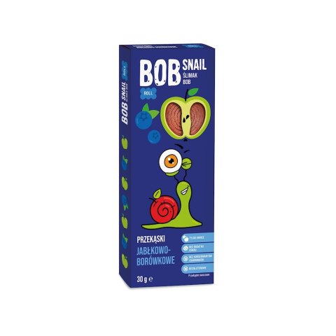 TERMIN 01/07/2026 PRZEKĄSKA JABŁKOWO - BORÓWKOWA BEZ DODATKU CUKRU BEZGLUTENOWA 30 g - BOB SNAIL