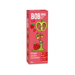 TERMIN 23/06/2026 PRZEKĄSKA JABŁKOWO -TRUSKAWKOWA BEZ DODATKU CUKRU BEZGLUTENOWA 30 g - BOB SNAIL