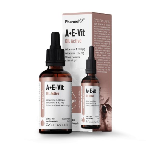 TERMIN 11/11/2026 WITAMINA A + E W KROPLACH (800 mcg + 12 mg) 30 ml - PHARMOVIT (CLEAN LABEL)