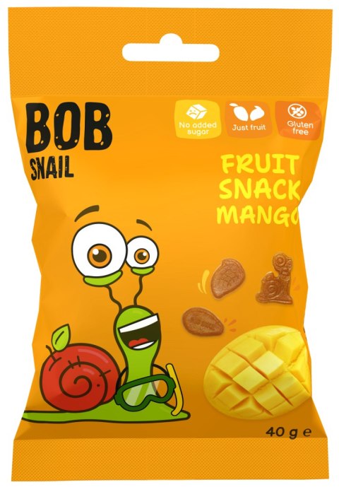 TERMIN 06/07/2026 ŻELKI MANGO BEZ ŻELATYNY BEZGLUTENOWE 40 g - BOB SNAIL