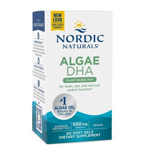 NORDIC NATURALS Algae DHA omega-3 z alg 60 kapsułek wegańskich