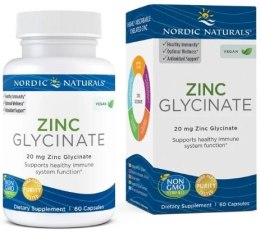 NORDIC NATURALS Cynk glicynian 20 mg 60 kapsułek