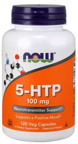 NOW FOODS 5-HTP 100 mg z Griffonia 120 kapsułek roślinnych