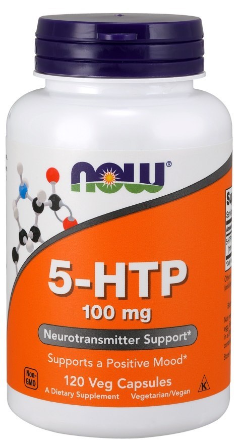 NOW FOODS 5-HTP 100 mg z Griffonia 120 kapsułek roślinnych