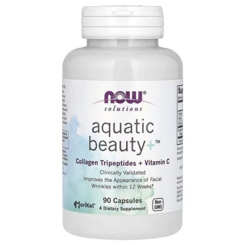 NOW FOODS Aquatic Beauty kolagen morski i witamina C 90 kapsułek
