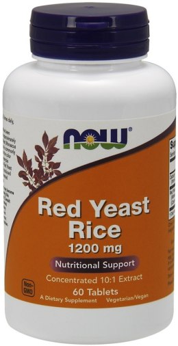NOW FOODS Czerwony ryż ekstrakt 10:1 1200 mg 60 tabletek