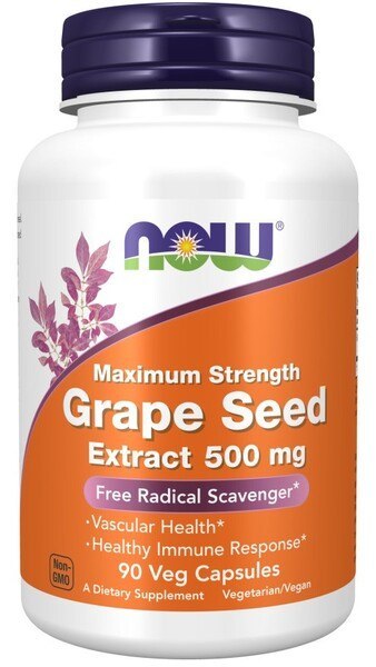 NOW FOODS Ekstrakt z pestek winogron 500 mg 90 kapsułek