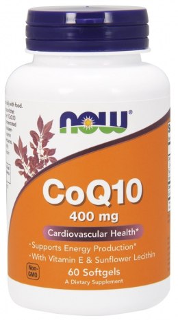 NOW FOODS Koenzym Q10 400 mg z lecytyną i witaminą E 60 kapsułek