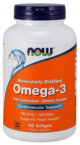 TERMIN 30/11/2026 NOW FOODS Omega-3 Enteric Coated - 180 softgels