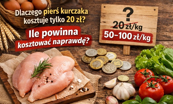 Dlaczego pierś kurczaka kosztuje tylko 20 zł? Ile powinna kosztować naprawdę.