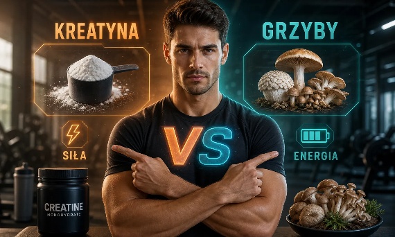 Kreatyna vs grzyby: co naprawdę poprawia energię i siłę?